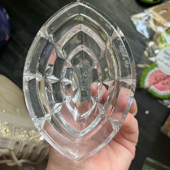 Lenox Fine Crystal Cross  Crucifix Full lead Sapphire  Germany Vintage 8" - Picture 4 of 7